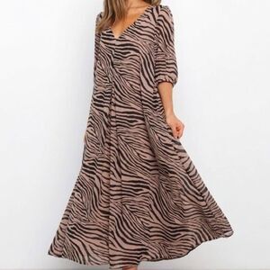 NEW PETAL & PUP Zebra Maxi Dress